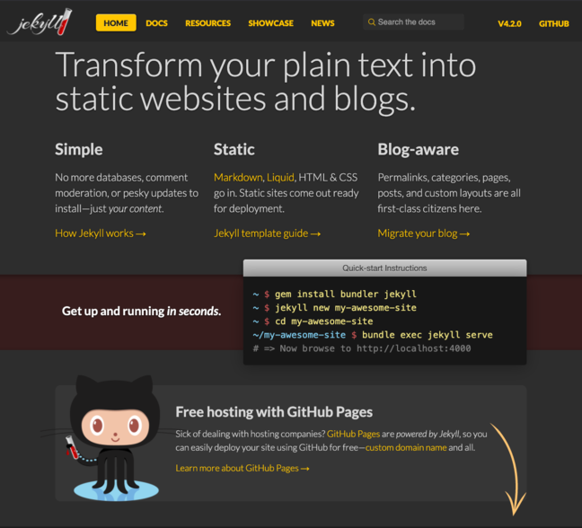 Jekyll homepage